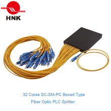1: 32 SC / PC Singlemode Boxed Tipo Fibra Óptica PLC Splitter